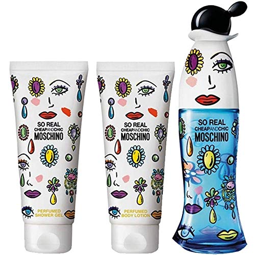 Moschino So Real Cheap & Chic 3-Piece Set (1.7 Oz Eau De Toilette Spray + 3.4 Perfumed Body Lotion + 3.4 Oz Perfumed Shower Gel)