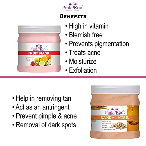 Image of Pink Root Sandal Scrub 500gm with Fruit Mask 500gm