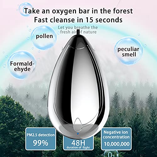 Generic Portable Mini Air Purifier Necklace with Negative Ions, Hanging Design for Outdoor Home & Kitchen Clean Air (White)