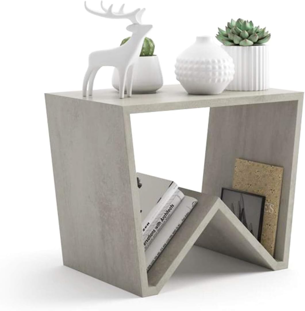 Mobili Fiver, Emma Coffee table, Concrete Effect, Grey, Made In Italy