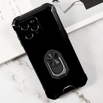 Case and Ring Holder for Saiet Sicuro Smart STS602 - Black+Black