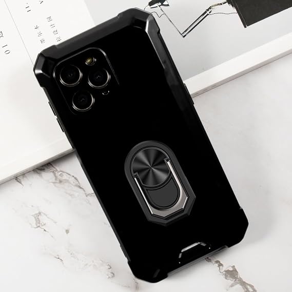 Case and Ring Holder for Saiet Sicuro Smart STS602 - Black+Black