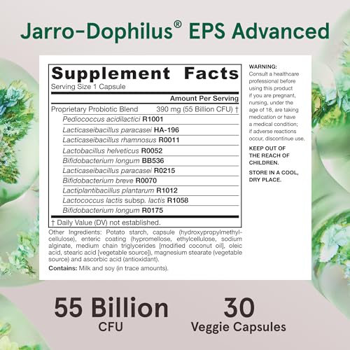 Jarrow Jarro-Dophilus EPS Advanced Probiotic, Digestive Support,30 Capsules - image 4