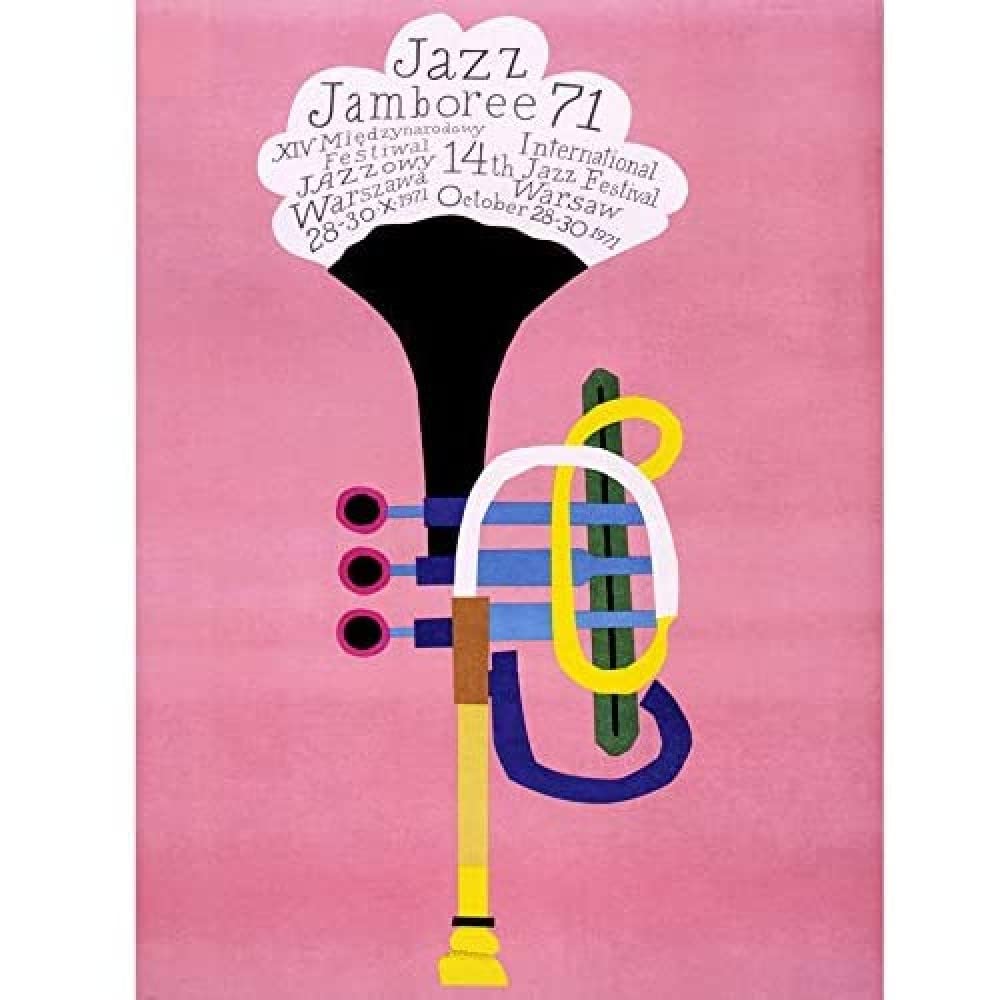 Wee Blue Coo Exhibition Jazz Poland Trumpet Abstract Unframed Art Print Poster Wall Decor 12X16 Inch