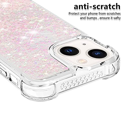 Compatible with iPhone 15 Plus Case Protective Liquid Glitter, Bling Sparkle Flowing Waterfall Liquid Back Cover Soft Rubber Protection Case Glitter Phone Case Scratch Compatible with iPhone 15 Plus