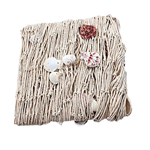 FLAMEER Decorative Nautical Fishing Balloon Net Beach Scene Party Decoration Netting - Beige