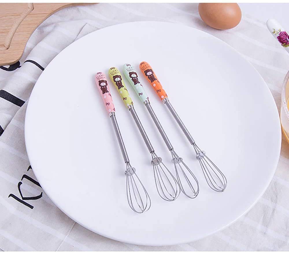 Batidora de Mano, batidora de Huevos, Manual para el hogar, de Mano, de Acero Inoxidable, Mini Varilla para batir, batidora de Huevos, Aparato de Cocina (Color: E)
