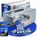 NTG – Anhängerschloss Rundschloss Diebstahlsicherung für Anhänger & Wohnwagen verzinktes Deichselschloss mit Schlüssel Kastenschloss für Anhängerkupplung robust & wetterfest Universal-Zubehör