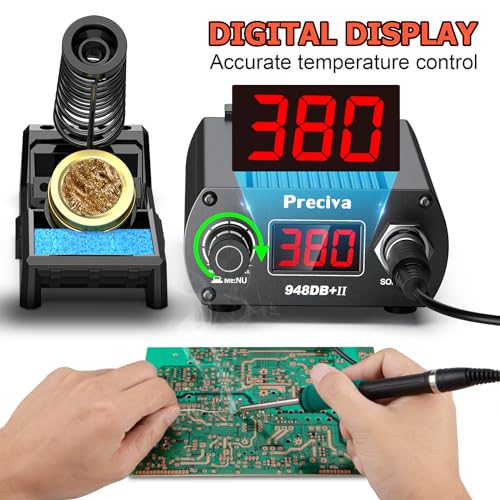 Soldering Station, 75W Preciva Digital Soldering Station, Plug-in Soldering Tips, 200-480℃, 6 Modes - Image 3