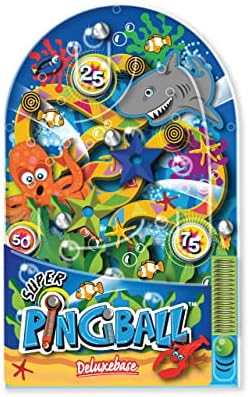 Pingball Ocean Travel Game by Deluxebase - Mini Pinball Game, a Classic Retro Handheld Arcade Game. Small Travel Games for Kids are Great Action Games and Reflex Games for Party Favor or Party Bags