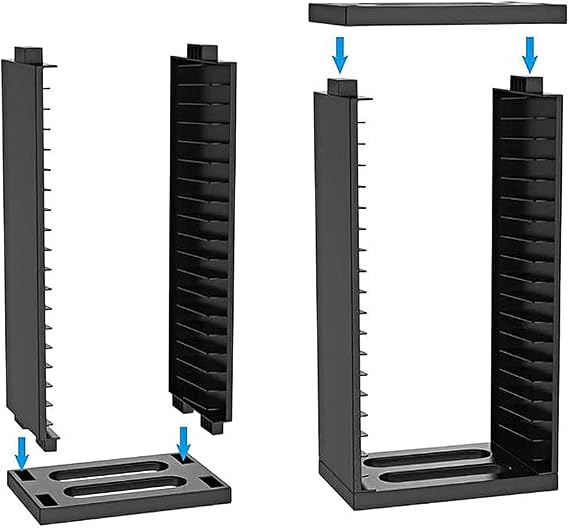 Media Storage Cabinet, Game Accessories Organizer Game Holder Rack Non-Slip Video Games CD DVD Storage Shelves Functional and Stable for Game Discs