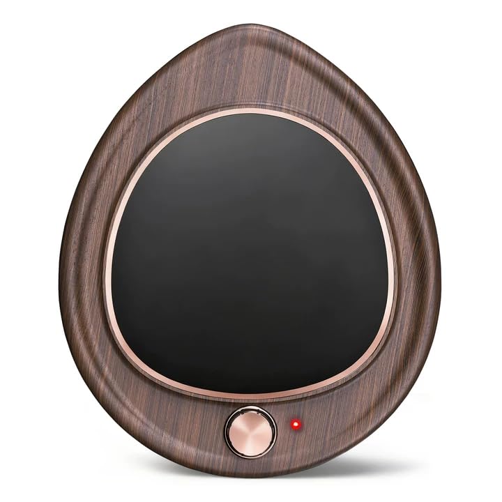 Coffee Mug Warmer - Large Candle Warmer Plate, 2-Temp Setting (131℉ & 113℉) & Fast Heating, Elegant Desk Warmer for Coffee/Tea/Milk/Candle, Ideal Office Home Gift (Wood Grain)