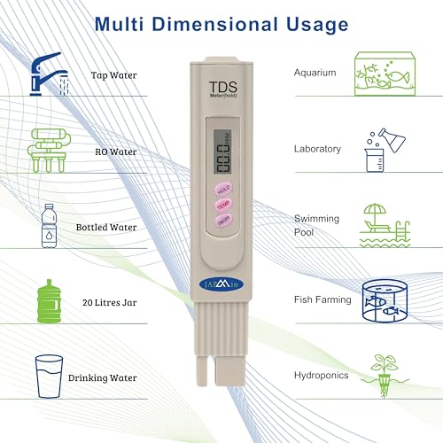 Image of TDS Meter, Total Dissolved Solids Meter, Water Quality Tester, PPM Tester