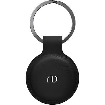 nereides case compatible with apple airtag counterpart airtags key ring leather full body scratch-resistant case for air tag with key ring black
