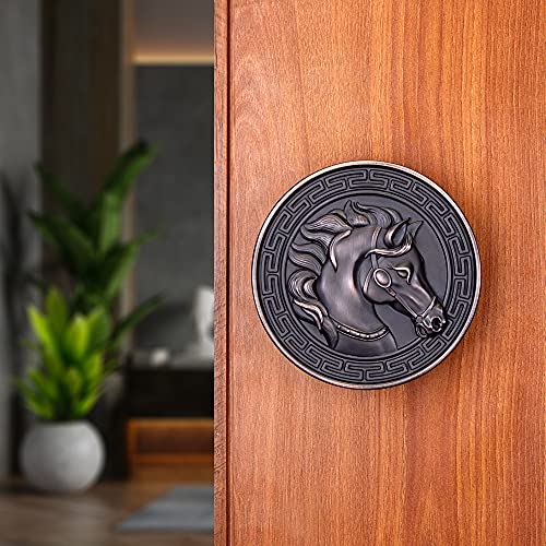 Image of LAPO Premium Pull Push Main Door Handle, 4 Inch Zinc Round Handle for Main Door Entrance, Modern Design for Wooden & Glass Doors, Strong Build, Effortless Setup, Copper Finish - Pack of 1