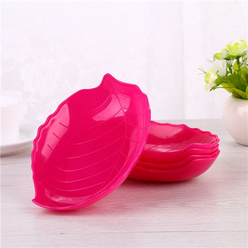 5Pcs Kitchen Dish kit Snack Plates Leaf Shape Fruit Candy Spice For
