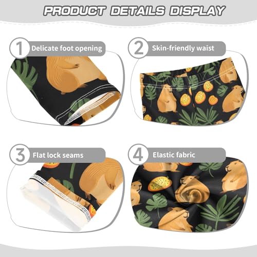 Capybara Tropical Fruits A Girls Leggings Athletic Pants Tights Stretch Bottom3
