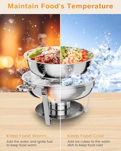 Réchaud à buffet et chauffe plats chafing dish 5L pour réceptions et fêtes - 4