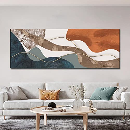 Peinture toile abstrait coloré golden block pour affiche murale