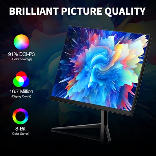 Image of 24 Inch FHD IPS Gaming Monitor, 180Hz, 1ms, HDMI VGA Ports VESA Compatible, Tilt Adjustable, Borderless Design, Multi-Screen Capability, AMD FreeSync & G-Sync Compatible, Build-in Speakers