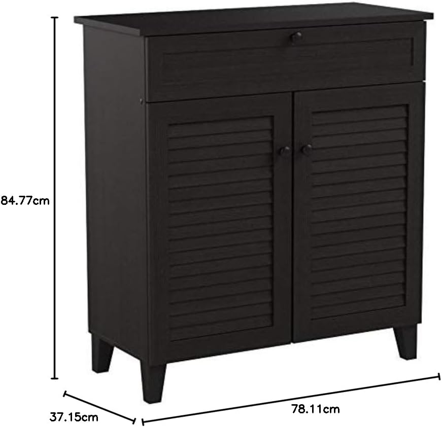 Baxton Studio Calvin Shoe-Storage Cabinet, Espresso