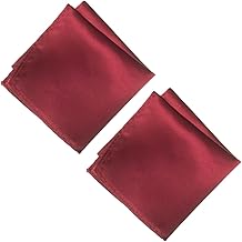 2pcs Handkerchiefs for Men Pockets Bordeaux – Handkerchiefs Business and Casual Set, Silk and Shiny Square Pocket Handkerchiefs, Fabric Handkerchiefs Gift for Men, 22 x 22 cm