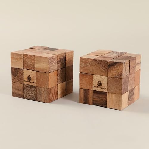 Miniatura 9 de Rompecabezas de cubo de serpiente: rompecabezas de madera 3D para adultos STEM Skill Builder juego entrelazado. Juego educativo de resolución de