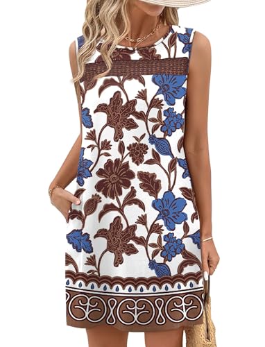 Image of WIHOLL Summer Dresses for Women 2026 Beach Vacation Spring Fashion Clothing Lace Mini Tank Dress with Pockets