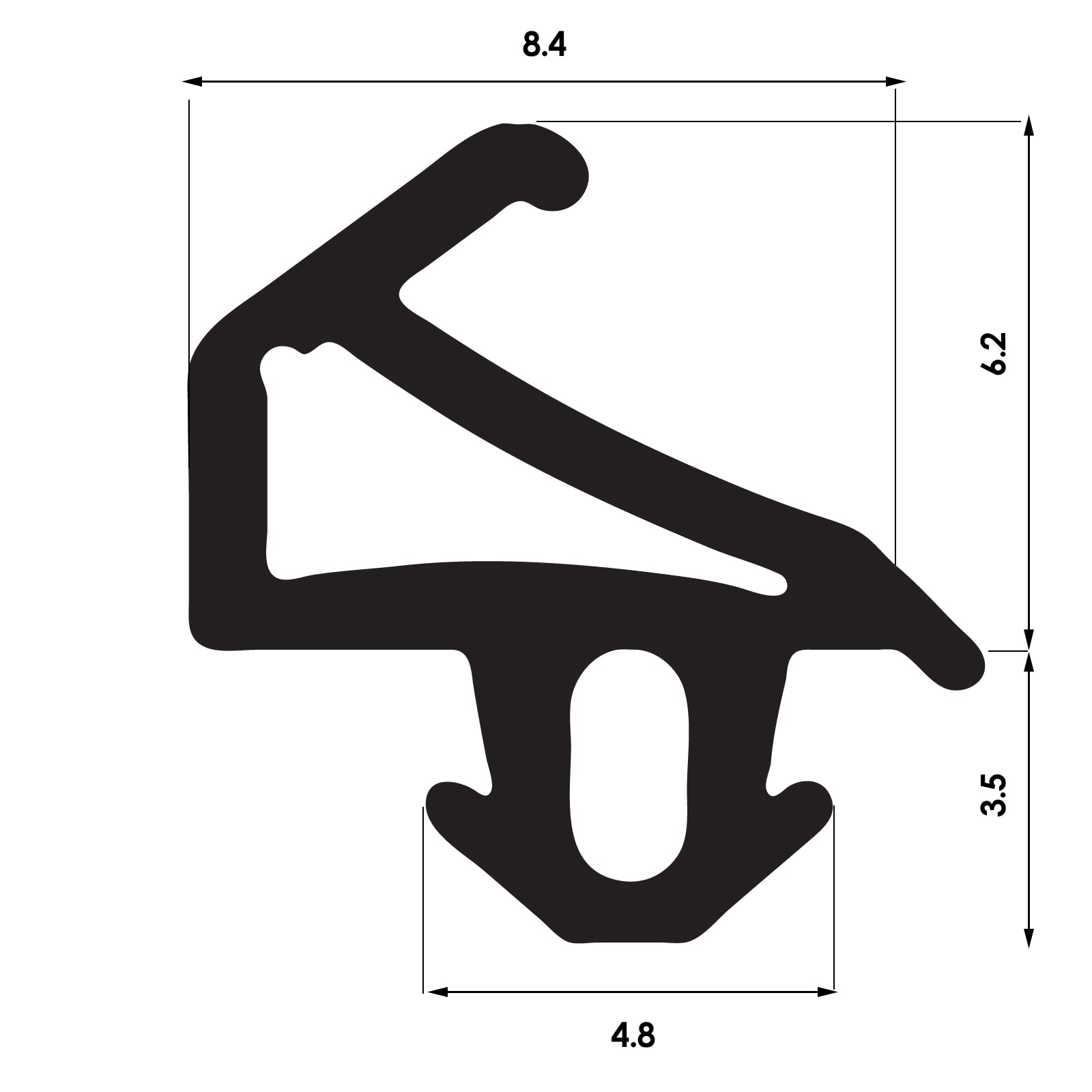 Fensterdichtung – S-1155 – 100 m – Plus-Tec PVC Fenster Gummidichtug – Schwarz – Zugluftstopper Profildichtung – Gummidichtug Dichtband Kunststofffensterdichtungen