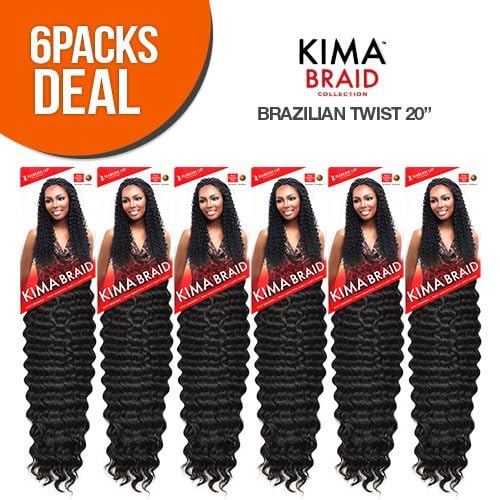 Miniatura 3 de Harlem125 - Trenzas de pelo sintético Kima Braid Brazilian Twist de 20 pulgadas (paquete de 6, 2)