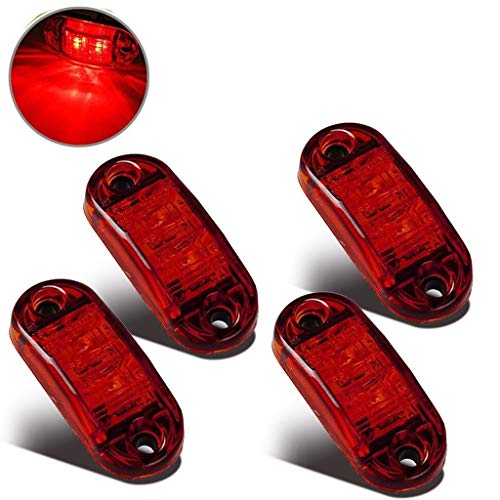 WildAuto Feux de Gabarit Latéraux Feux De Dégagement LED pour 12V 24V Universel Remorque Camion Lorry Caravan Bus (4pcs Rouge)
