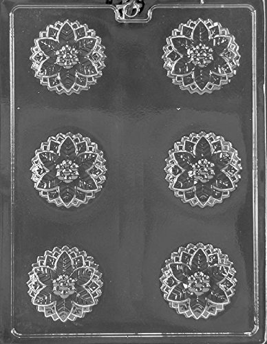 Grandmama's Goodies C467 Christmas Poinsettia Cookie Chocolate Soap Mold with Exclusive Molding Instructions