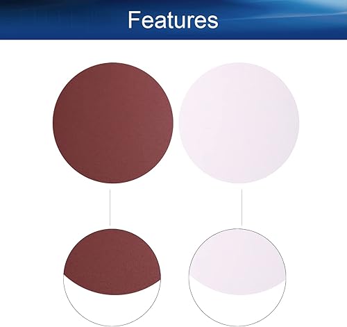 Miniatura 3 de Auniwaig Disco de lijado PSA de 12 pulgadas, grano 80, óxido de aluminio, autoadhesivo, papel de lija de forma redonda, sin agujero para papel de