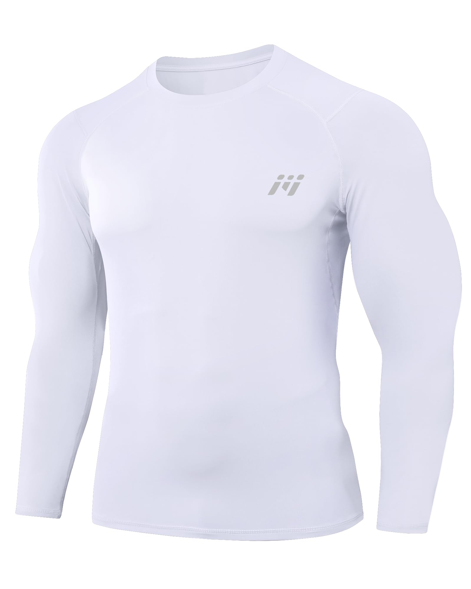 MeetHoo Kompressionsshirt Herren Rash Guard UPF50+ UV Shirt Langarm Funktionsshirt Schnelltrocknendes Laufshirt Atmungsaktiv Männer Sportshirt für Fitness