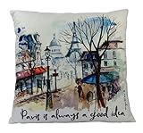 UniikStuff Audrey Hepburn | Paris is Always a Good idea | Pillow Cover | 18 x 18 | Throw Pillow | French | Home Decor | Vintage | French Decor | Travel