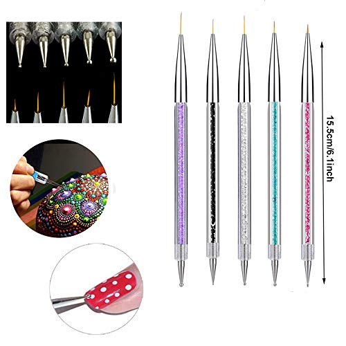 5Pcs Nail Art Liner Brushes, Mwoot pennelli per