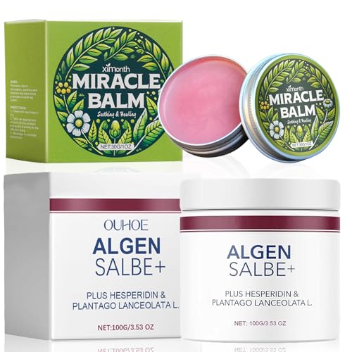 100g Algensalbe + 30g Miracle Balm Aktiv Algensalbe Gegen Besenreiser Natural Ingredients Miracle Balsam für Körperteile wie Rücken Hände Füße Relaxed and Comfortable