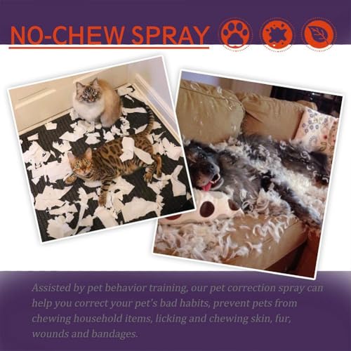 MUMQAQ No Chew Spray für Hunde, Bitter Apple Spray für Hunde, Natur Bitter Apfel Spray für Hunde gegen Kauen, Effektives Anti Kauspray für Hunde, Verhindern Sie Lecken Kauen Möbel