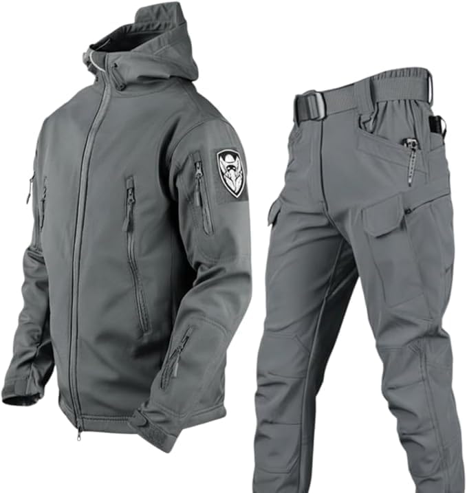 [Joejoier] ウィンドブレーカー メンズ 上下セット 釣り 防寒着 作業着 登山服 裏起毛 暖かい マウンテンパーカー 上下