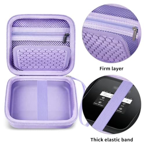 Image of Hard Travel Router Case for NETGEAR Nighthawk M7 M5 M6 Pro 5G Mobile Hotspot with WiFi 6 (MR5200, MR5100) / M1 Mobile Hotspot 4G LTE Router MR1100 (Box Only) (Purple, for M5 M6)