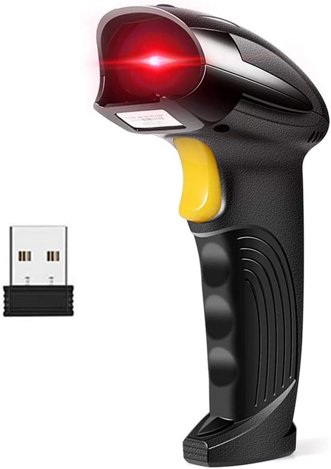 Barcode Scanner Wireless, Basecent USB Quick Laser Barcode Scanner Reader (Lector De Codigo De Barras), Handheld Barcode Reader Scanner for Library Book, Warehouse Inventory, Store