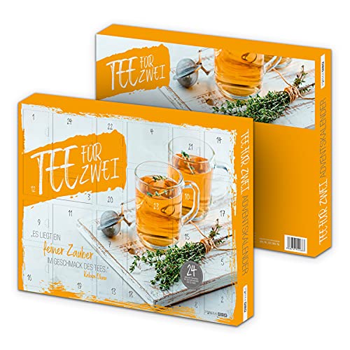 itenga Tee Adventskalender gefüllt Tee für Zwei - Teeadventskalender für Paare - 50x35x4,6cm mit hochwertigen Marken Teebeuteln