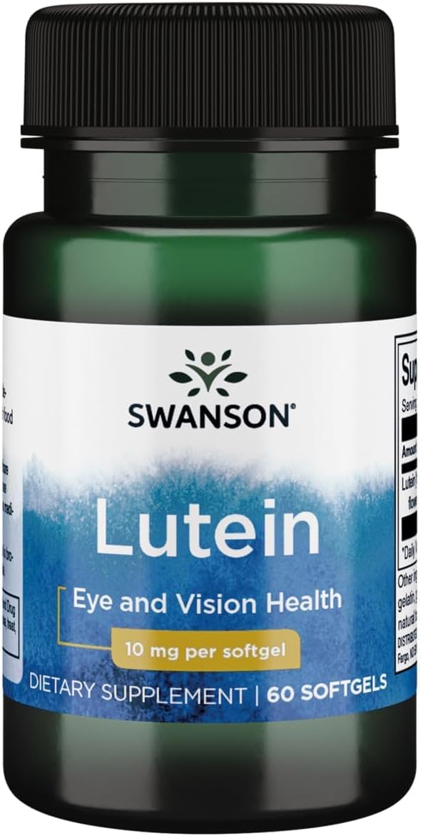 Swanson Lutein 10 mg for Eye and Vision Health, 60 Softgels 60 Count (Pack of 1)