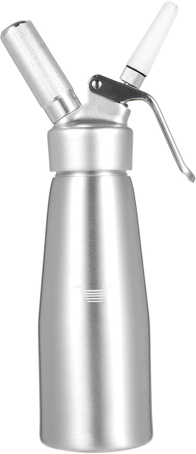 Cream Whipper, Aluminum 500ml Silver, Professional Whip Maker for Home Cooks with 3 Decorative TipsKitchen & Dining