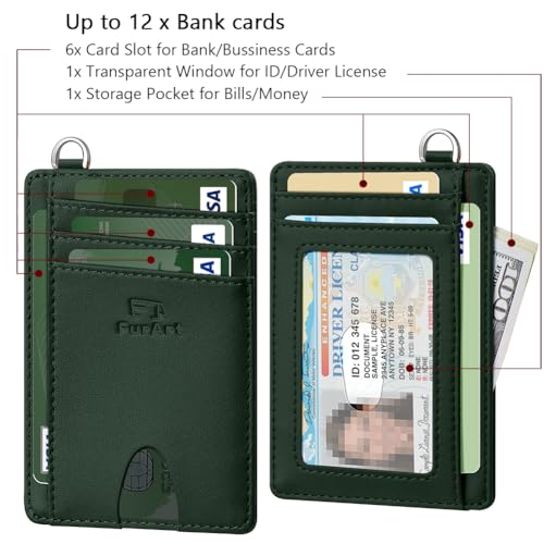 Image of FurArt Slim Minimalist Wallet RFID Credit Card Holder for Men | slim minimalist compact rfid id window thin