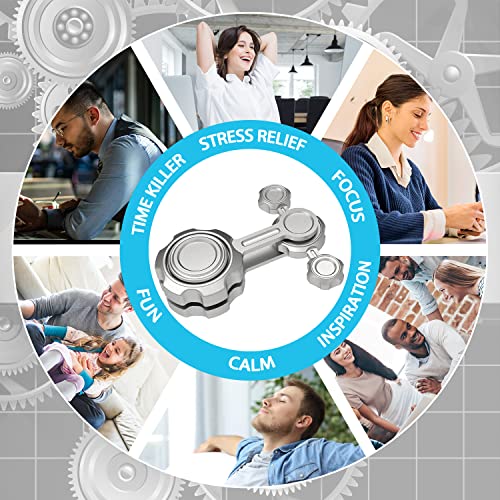 Image of Gear Fidget Spinner Metal Toy for Kids Adults, Cool Gadget Finger Hand Spinner Roller Desk Toy, Anxiety Stress Relief Autism ADHD Toy for Christmas Stocking Stuffer Gift for Boys Teen Men