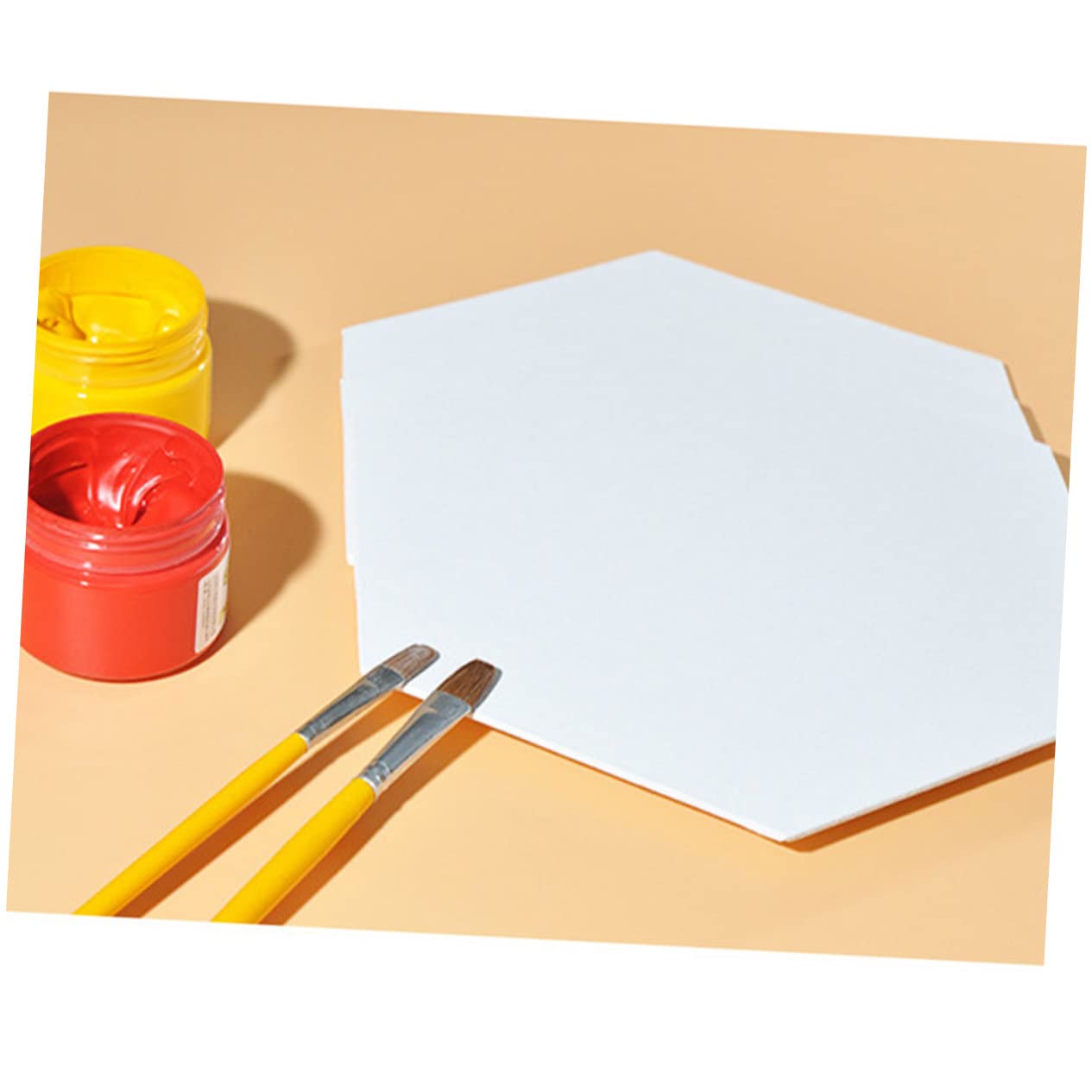 Lot de 3 Toiles D'artiste Hexagonales en Coton Blanc 12,5 Cm pour Peinture à L'huile et Acrylique, Panneaux à Monter Soi-même pour Artistes Amateurs et Étudiants, Usage Intérieur