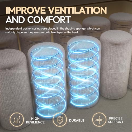 Sedia da gaming ergonomica da ufficio con funzione di massaggio e calore, cuscino a molle insacchettate traspirante come nel divano, sedia regolabile in PC con poggiapiedi, supporto per schiena - Sedia gaming - Immagine 4