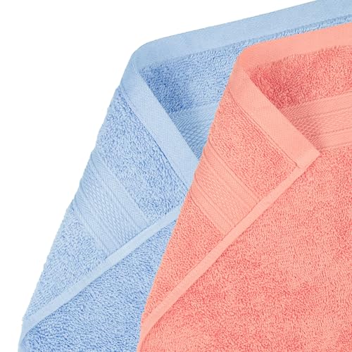 Image of MYTRIDENT Soft Comfort Air Rich Towel 100% Cotton Hand Towel for Daily use, 500 GSM Highly Absorbent Towels for Men /Women, 4Pc Hand Towel Set (41 cm X 66 cm), Allure and Coral Haze