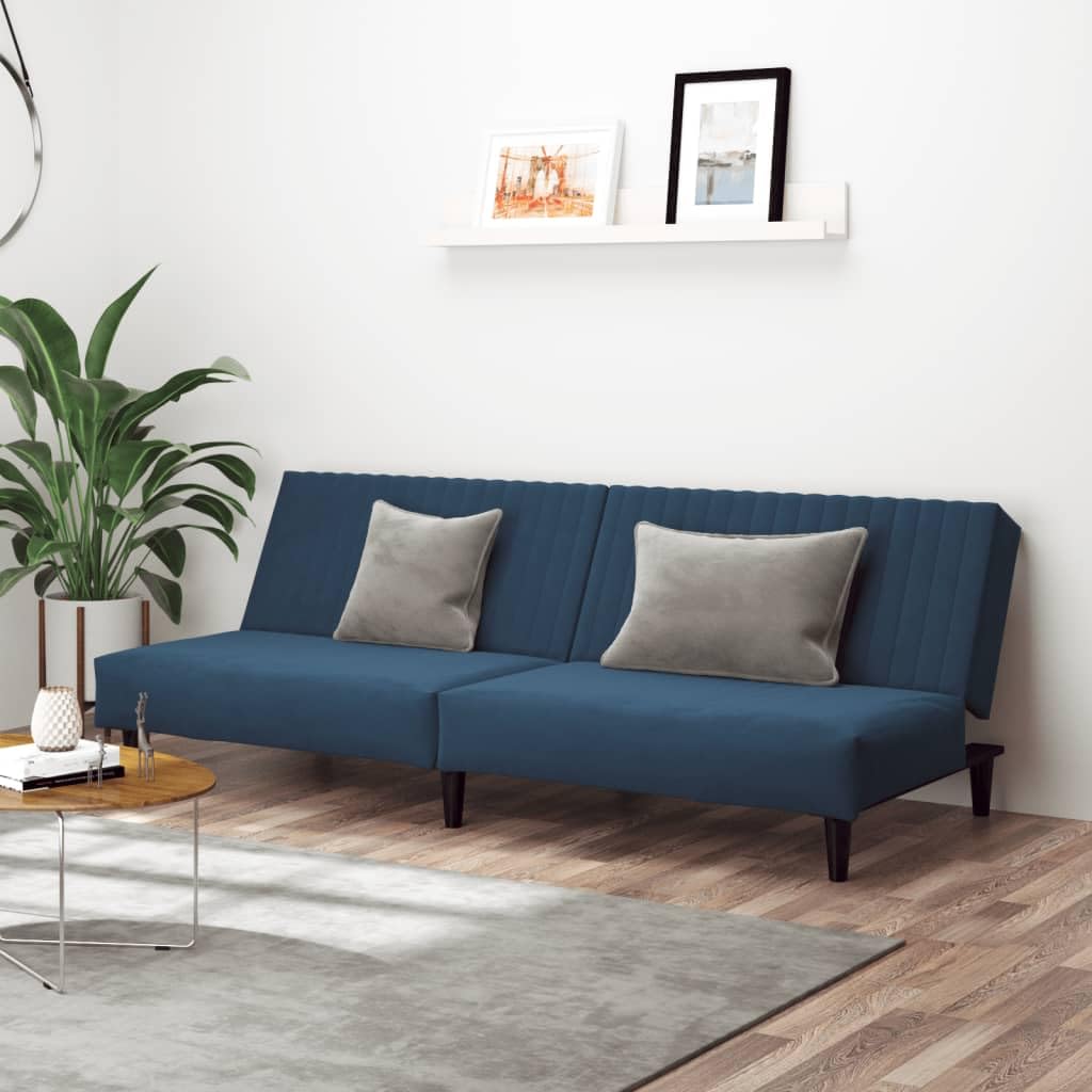 VidaXL Schlafsofa 2-Sitzer Als Gästebett – Bequeme Samtcouch Mit Holzrahmen & Ausziehfunktion In Hellgrau